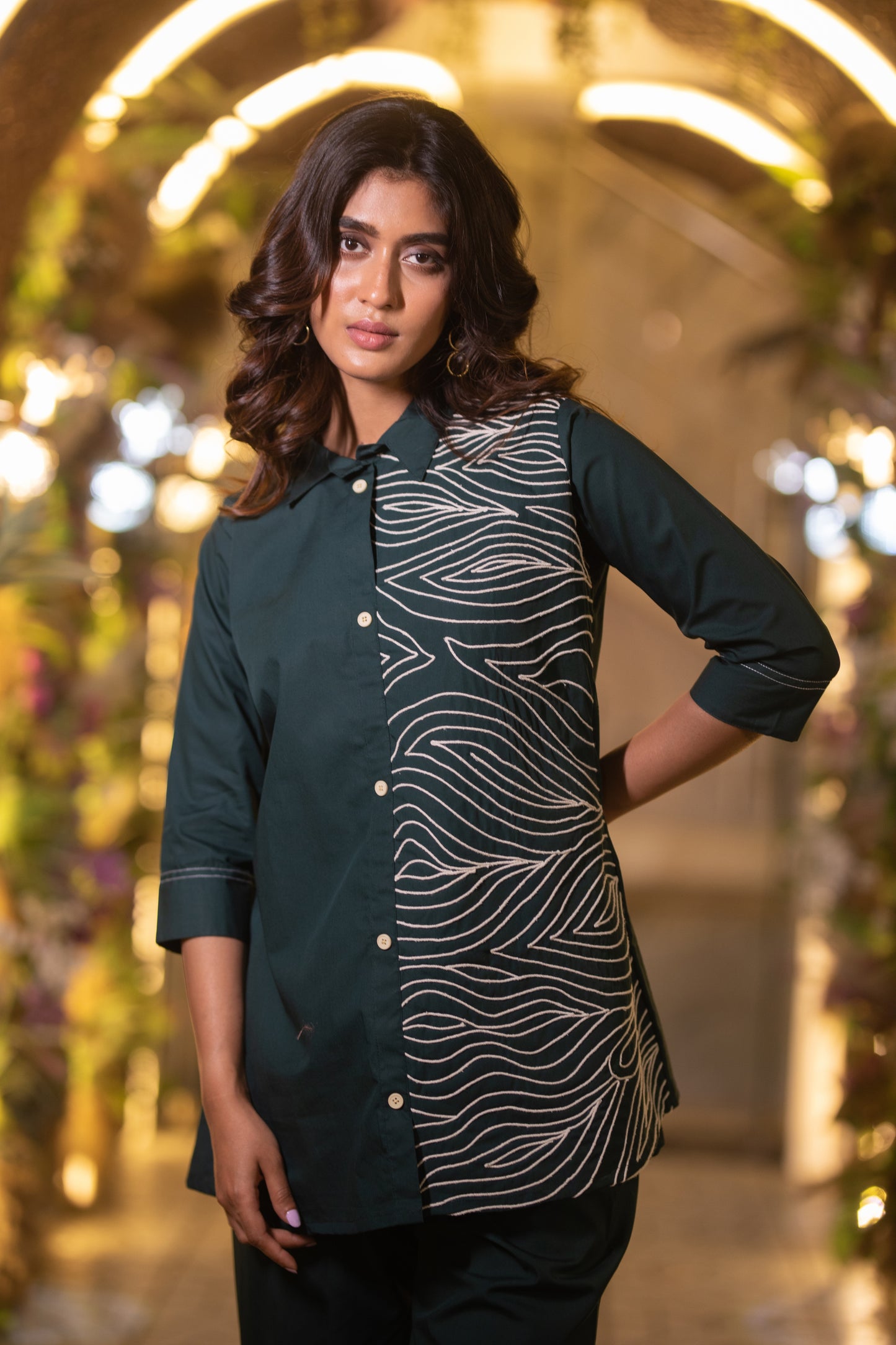 BOTTLE GREEN DORI WORK CO-ORD SET