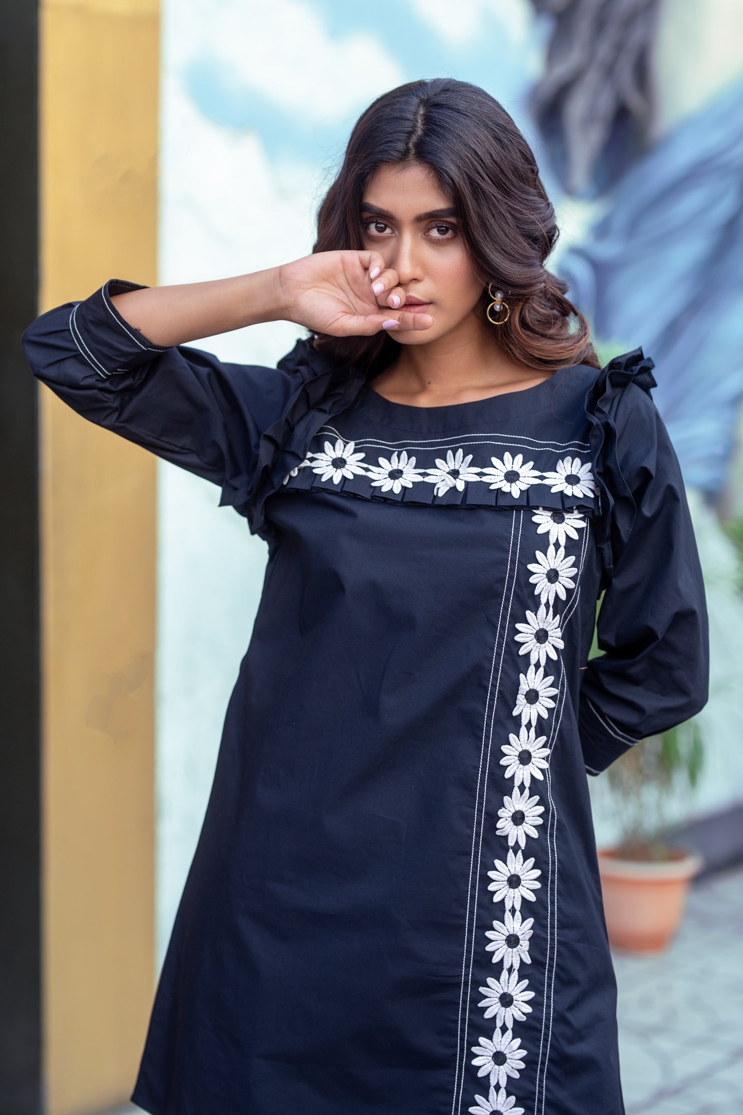 BLACK FLORAL PATCH CO-ORD SET