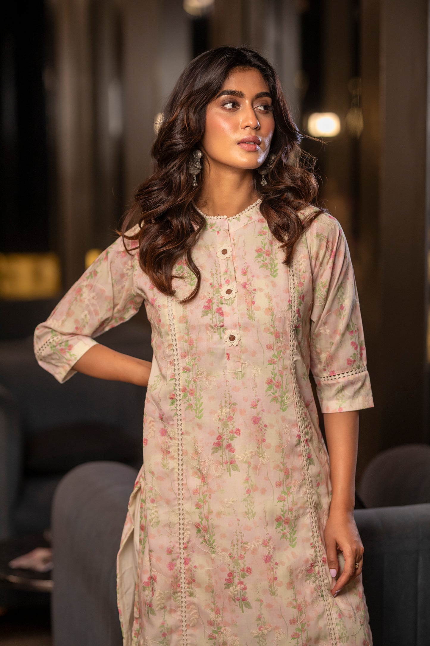 LIGHT PINK FULL HAKOBA KURTA PANT