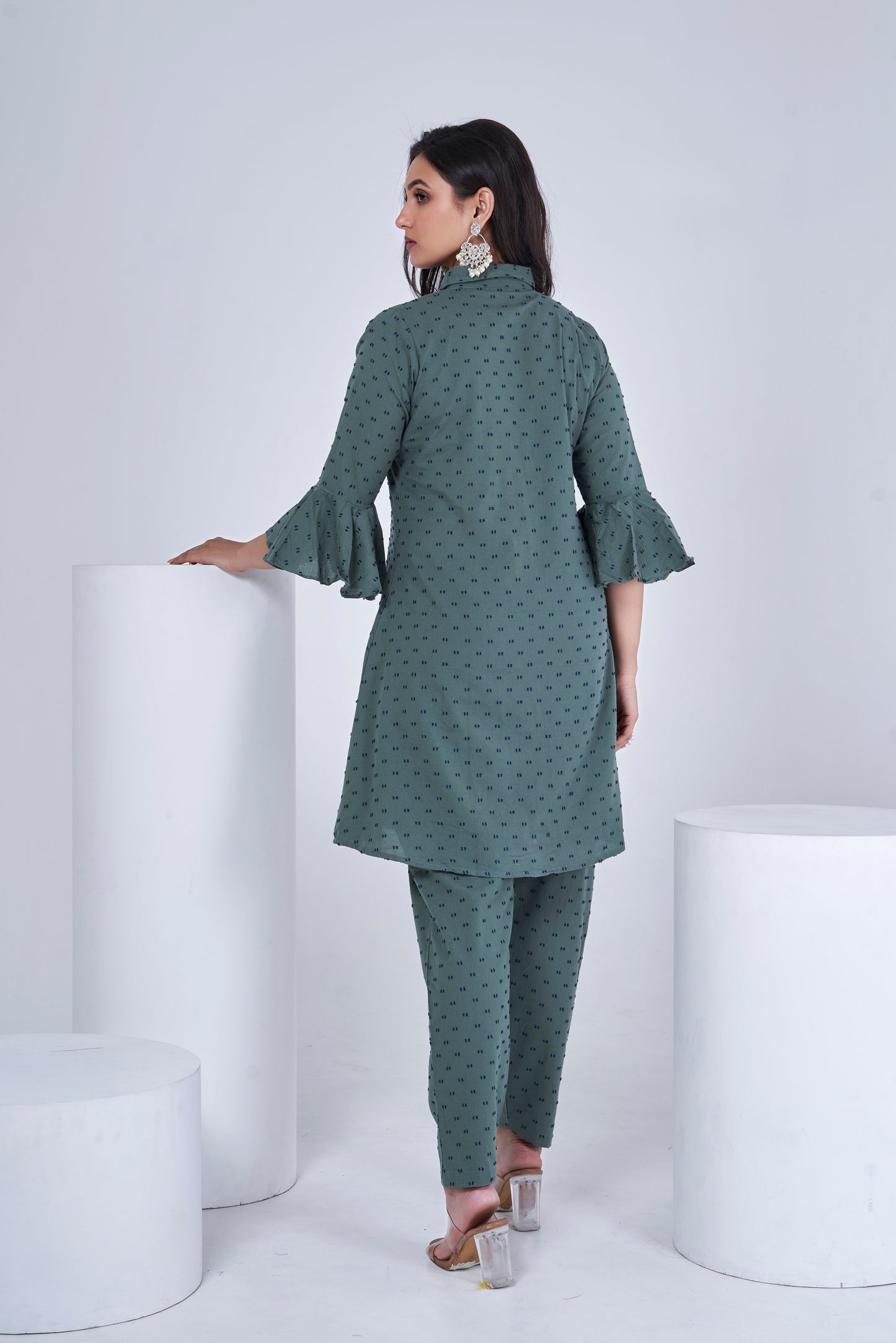 OLIVE GREEN COTTON CO-ORD SET