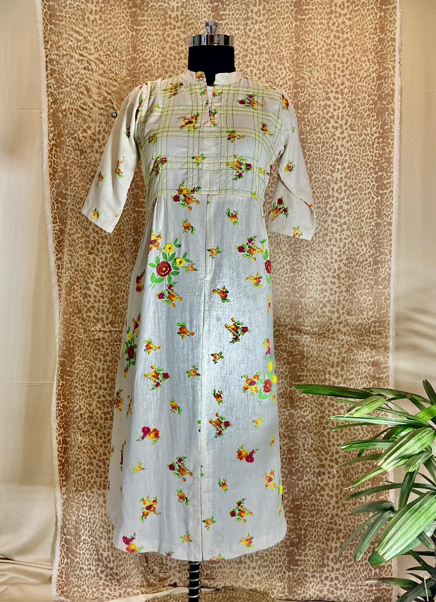 KORA FLORAL PRINTED ALINE DRESS