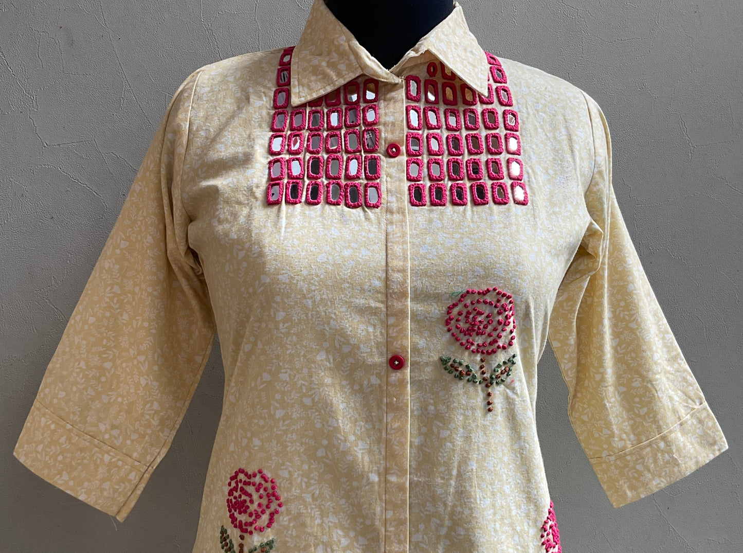 BUTTER YELLOW MIRRORS ALINE DRESS