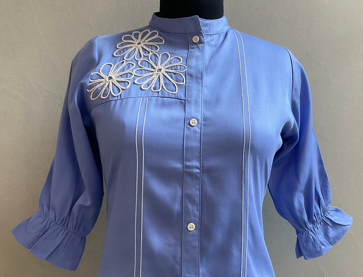 SKY BLUE DORI WORKED ALINE DRESS