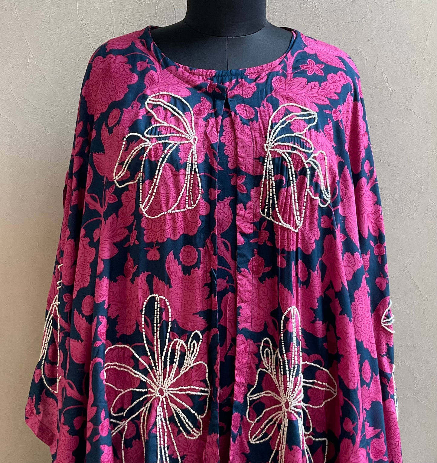 PINK BEADS DETAILING COORD SET WITH JACKET