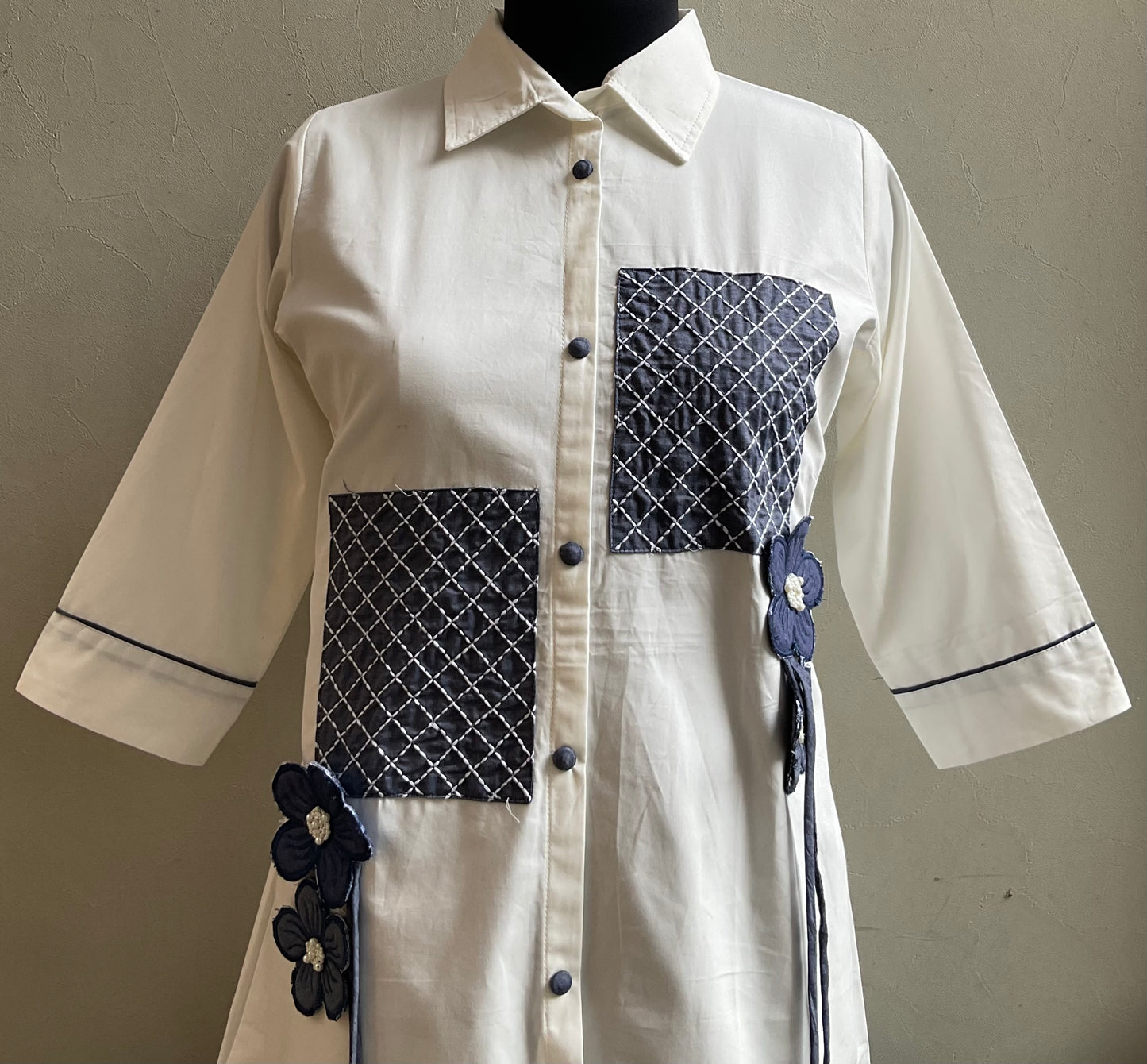 3D FLOWER DENIM COORD SET