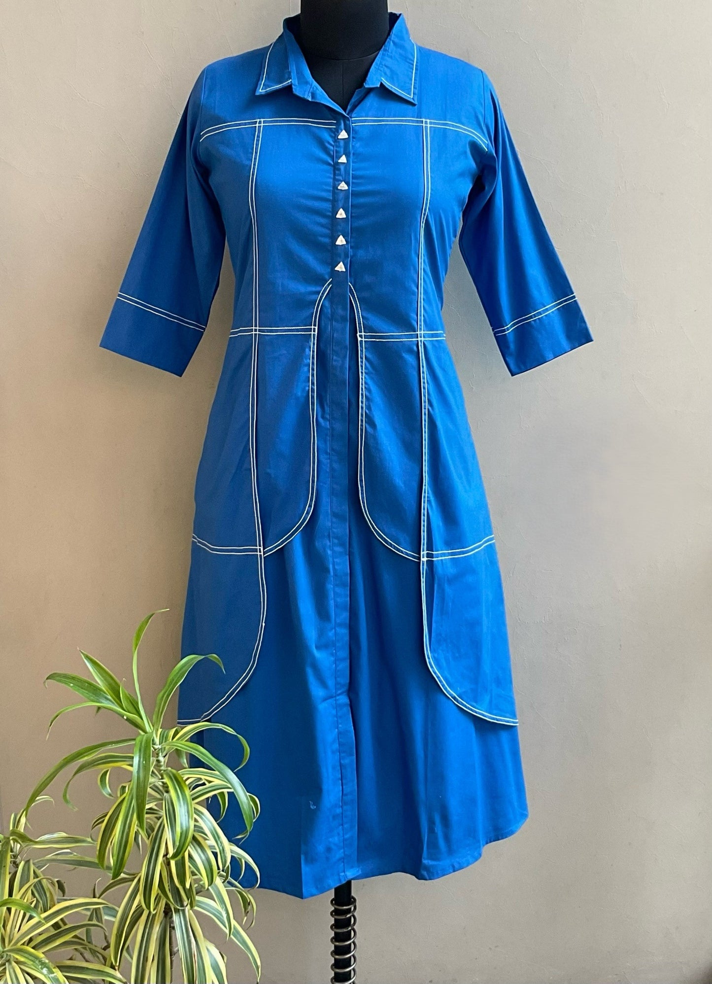 BLUE ANCHORED ALINE DRESS