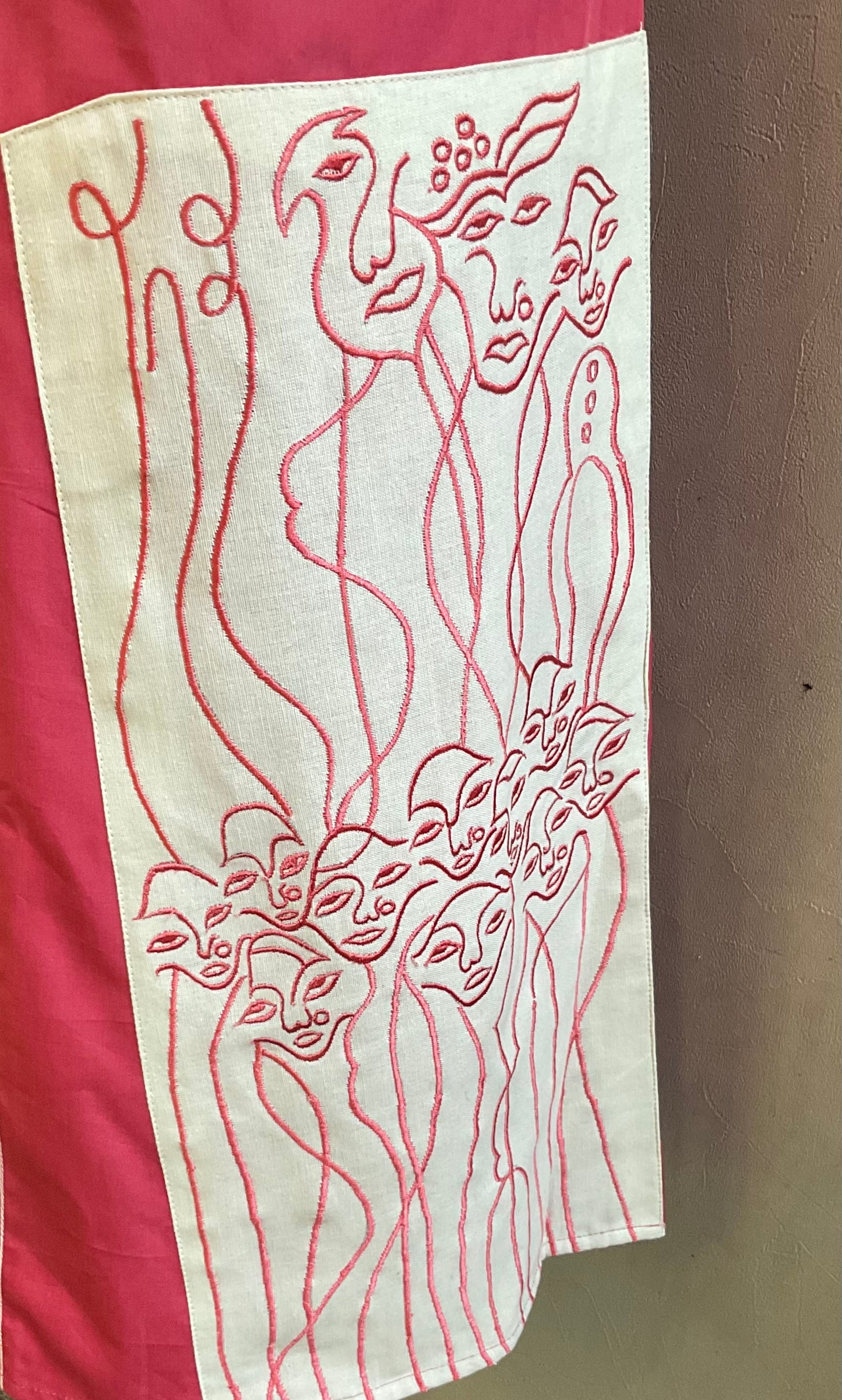 CARROT PINK THREAD ANCHOR ALINE DRESS