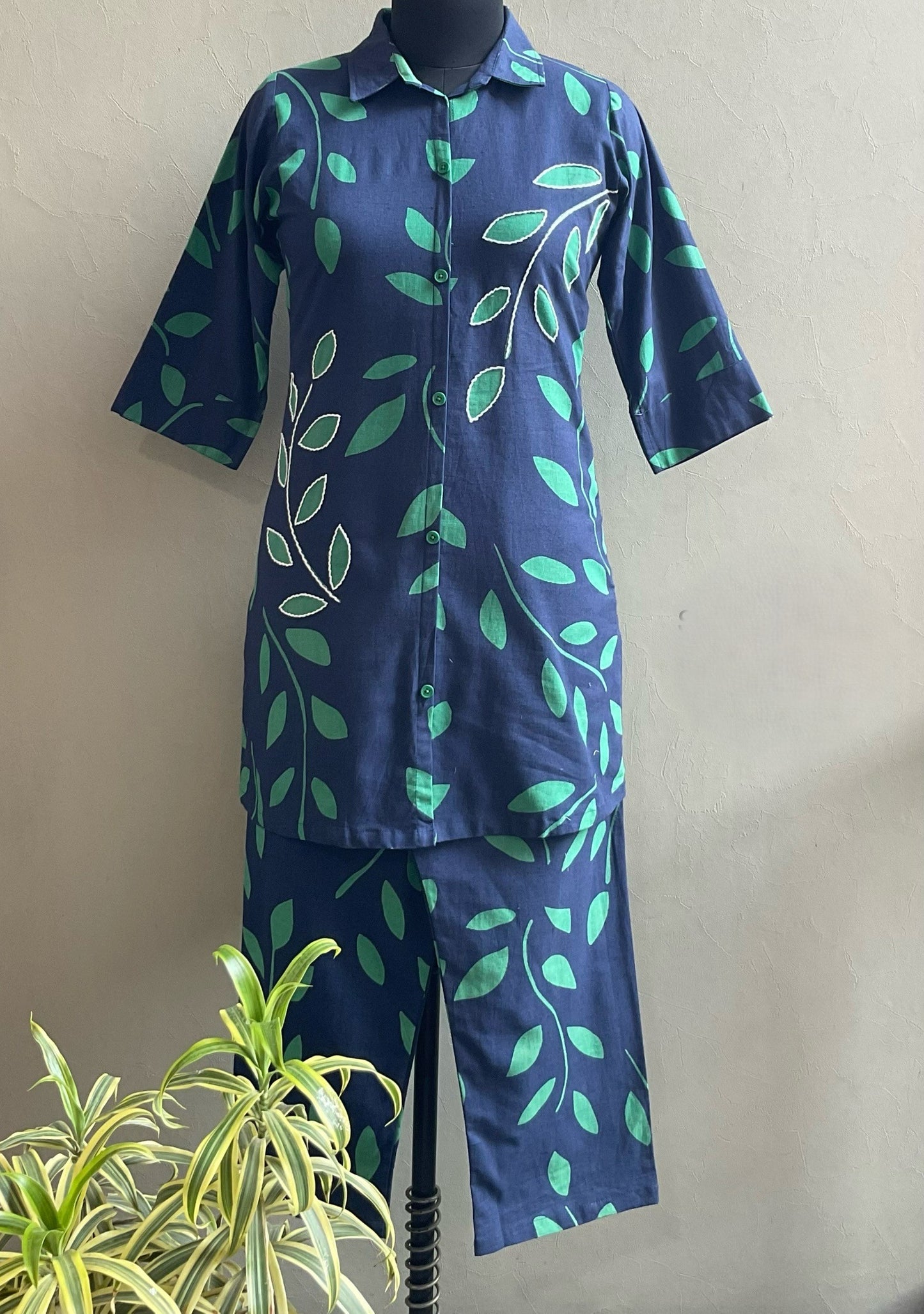 BLUE GREEN HIGHLIGHTED CO-ORD SET