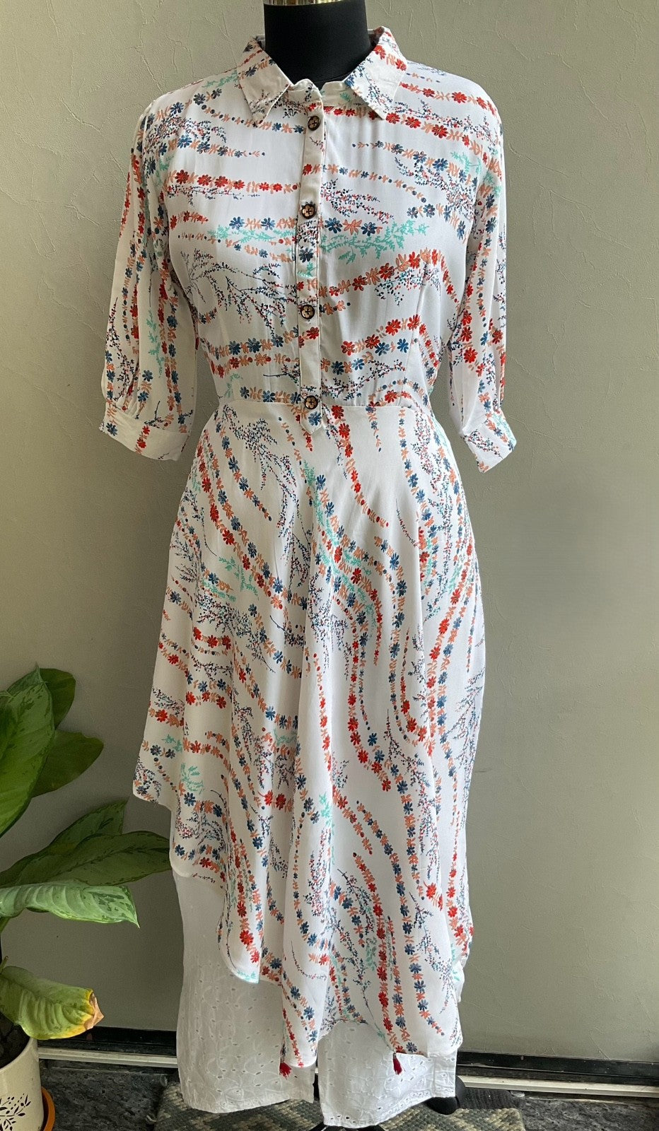 WHITE PRINTED KURTA PANT