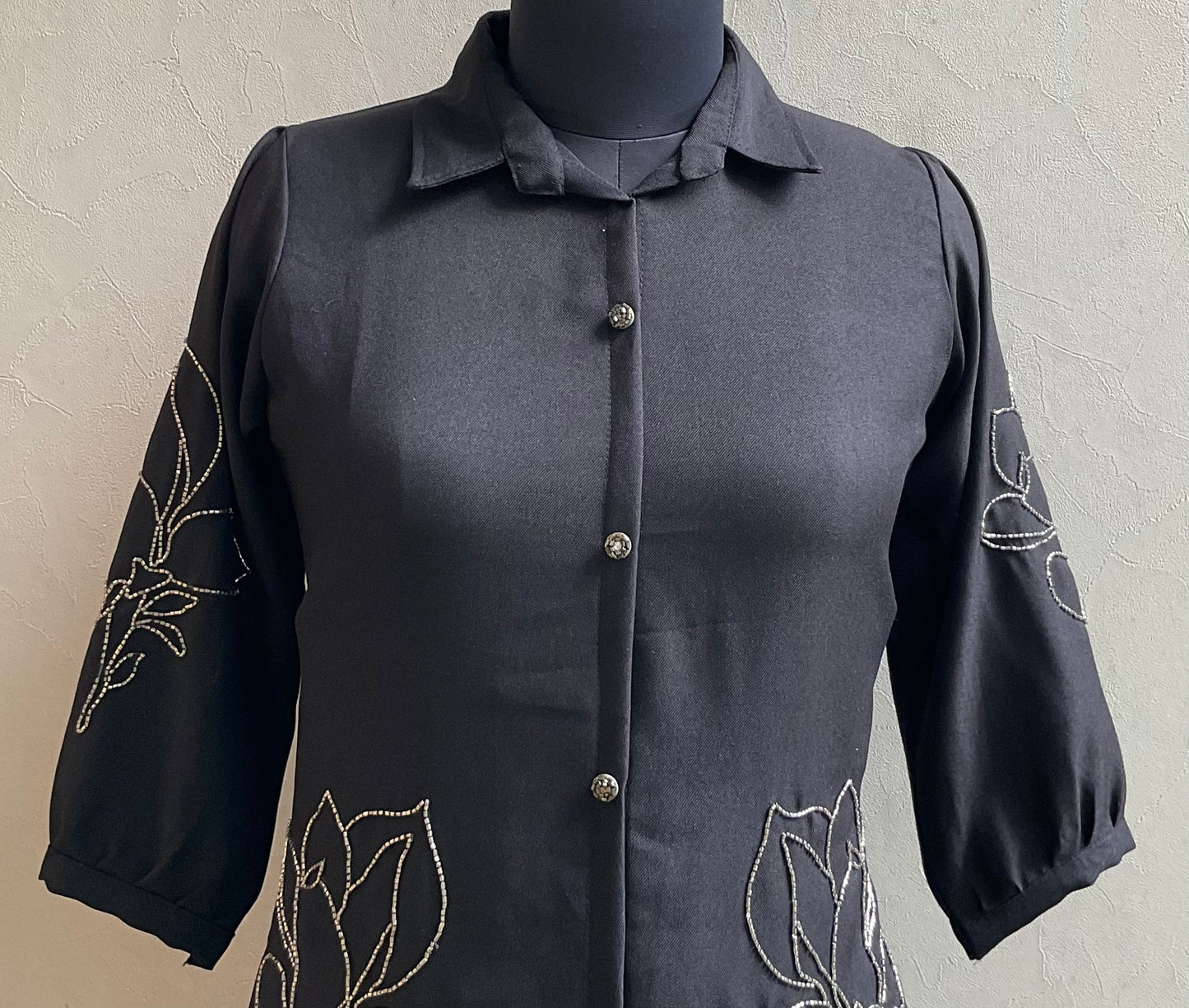BLACK CUTDANA HAND EMBROIDERED CO-ORD SET