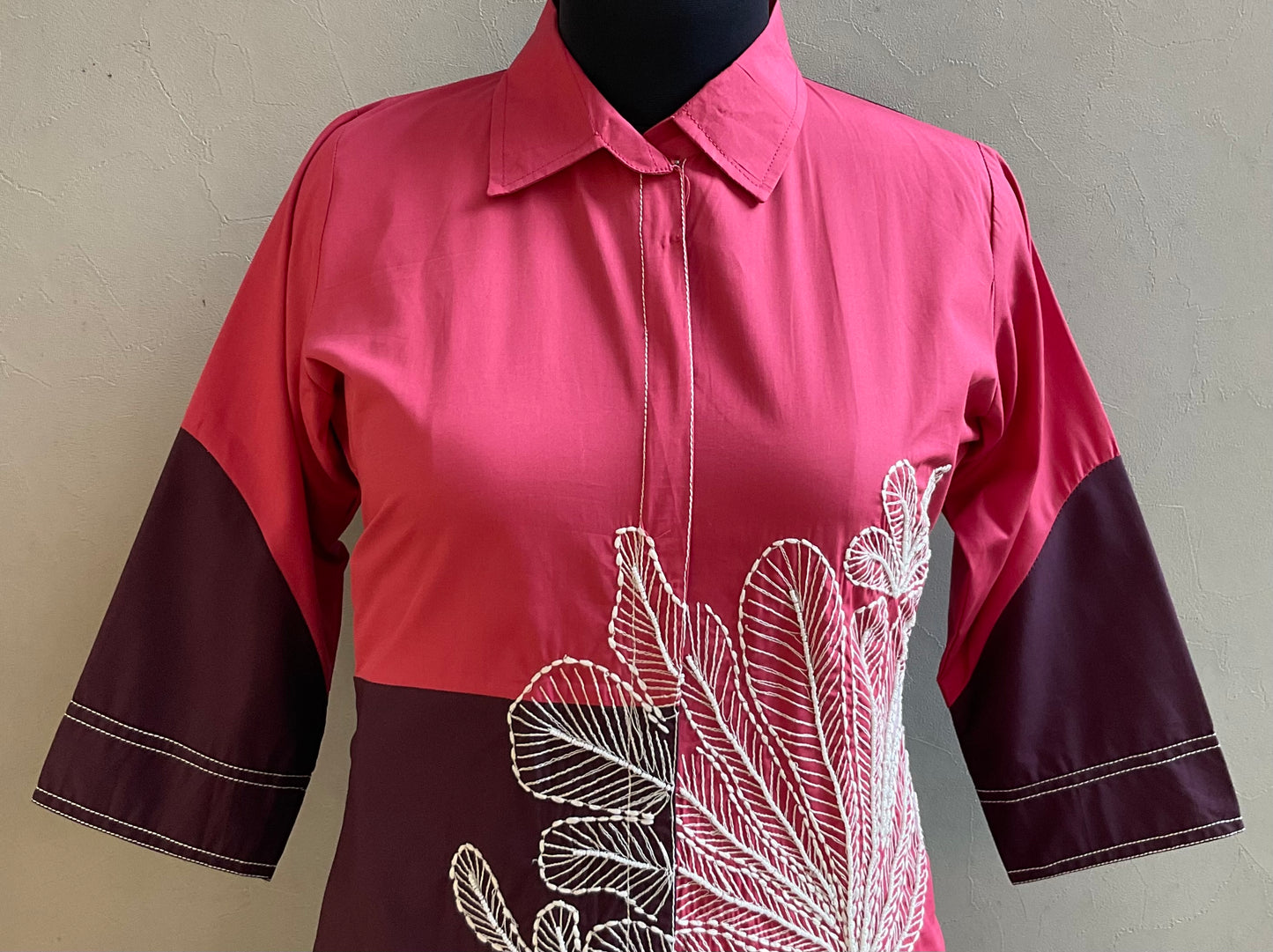 ROSE WINE BEADS EMBROIDERED CO-ORD SET