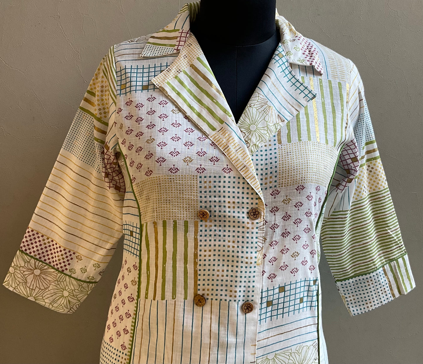 MULTI COLOR PRINTED BLAZER NECK KURTA PANT
