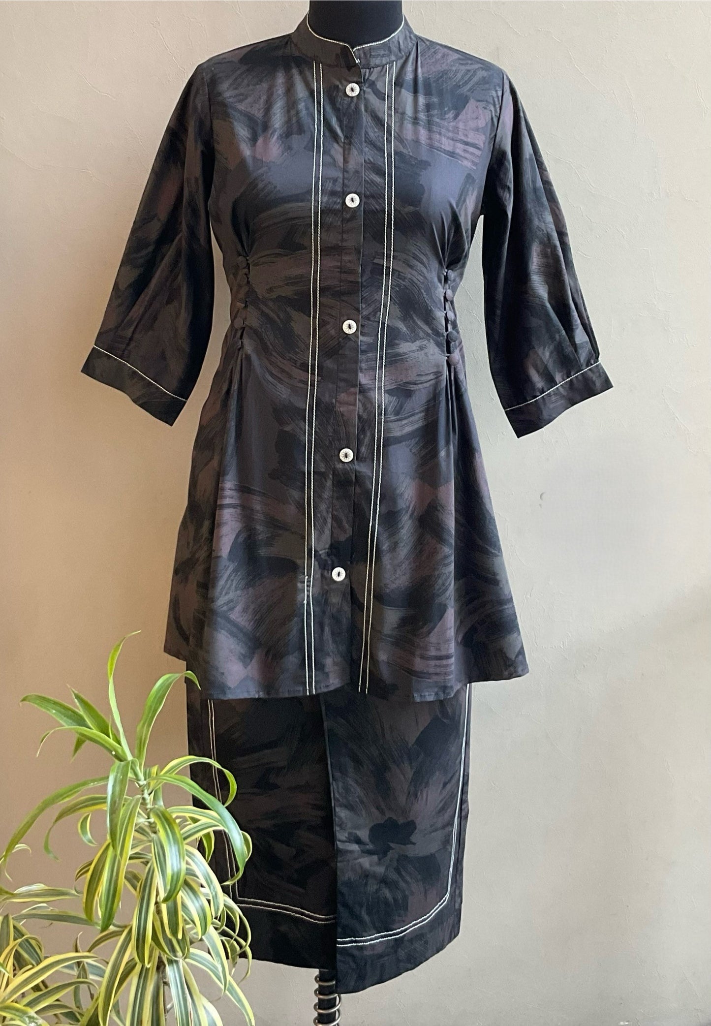 BLACK DIGITAL PRINTED ANCHORED CO-ORD SET