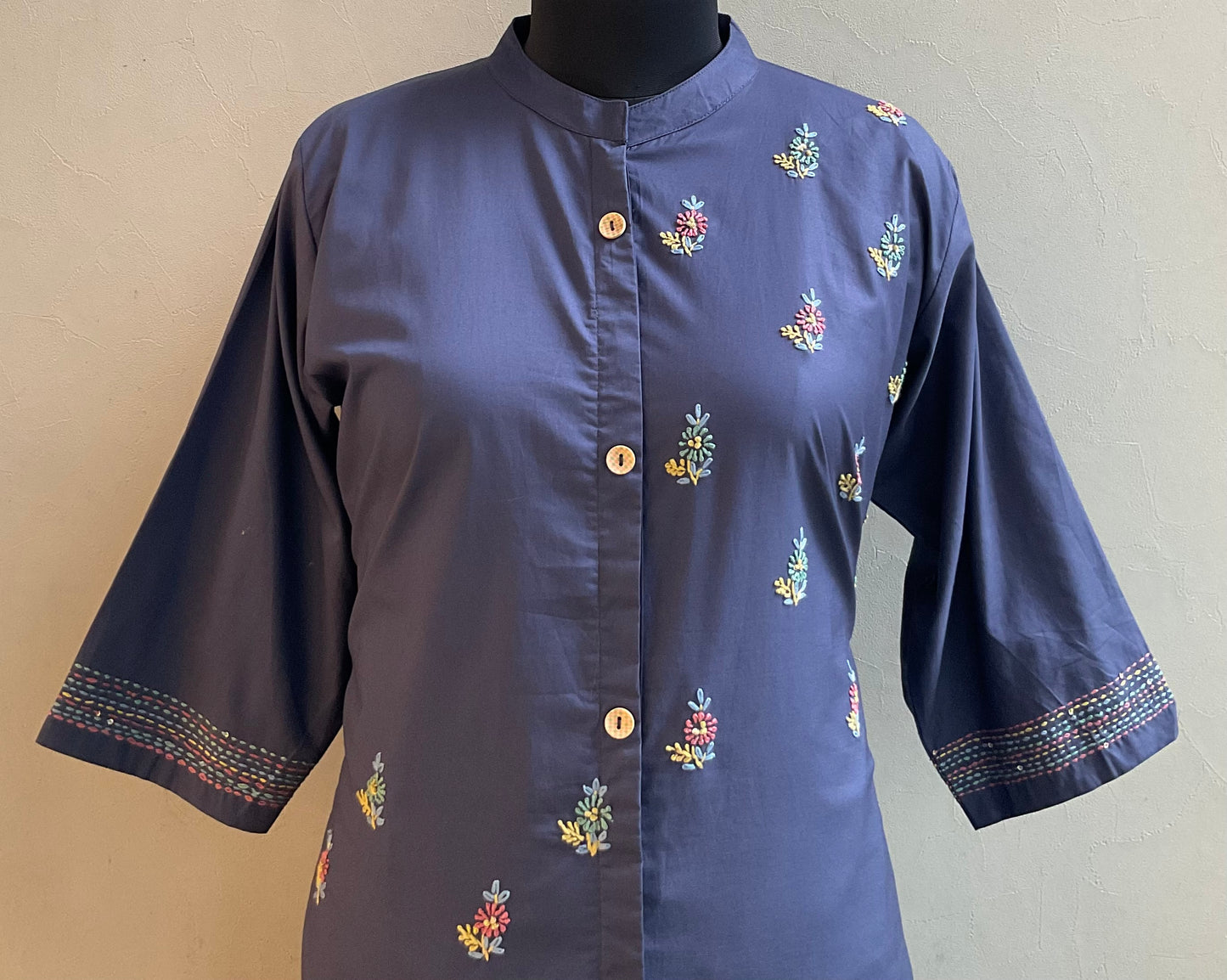 NAVY BLUE HAND EMBROIDERED CO-ORD SET