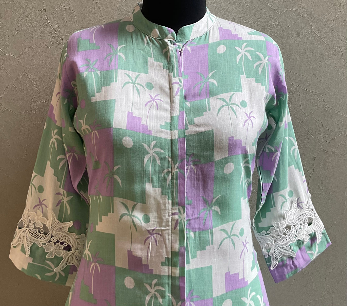 MINT GREEN PRINTED LACED CO-ORD SET
