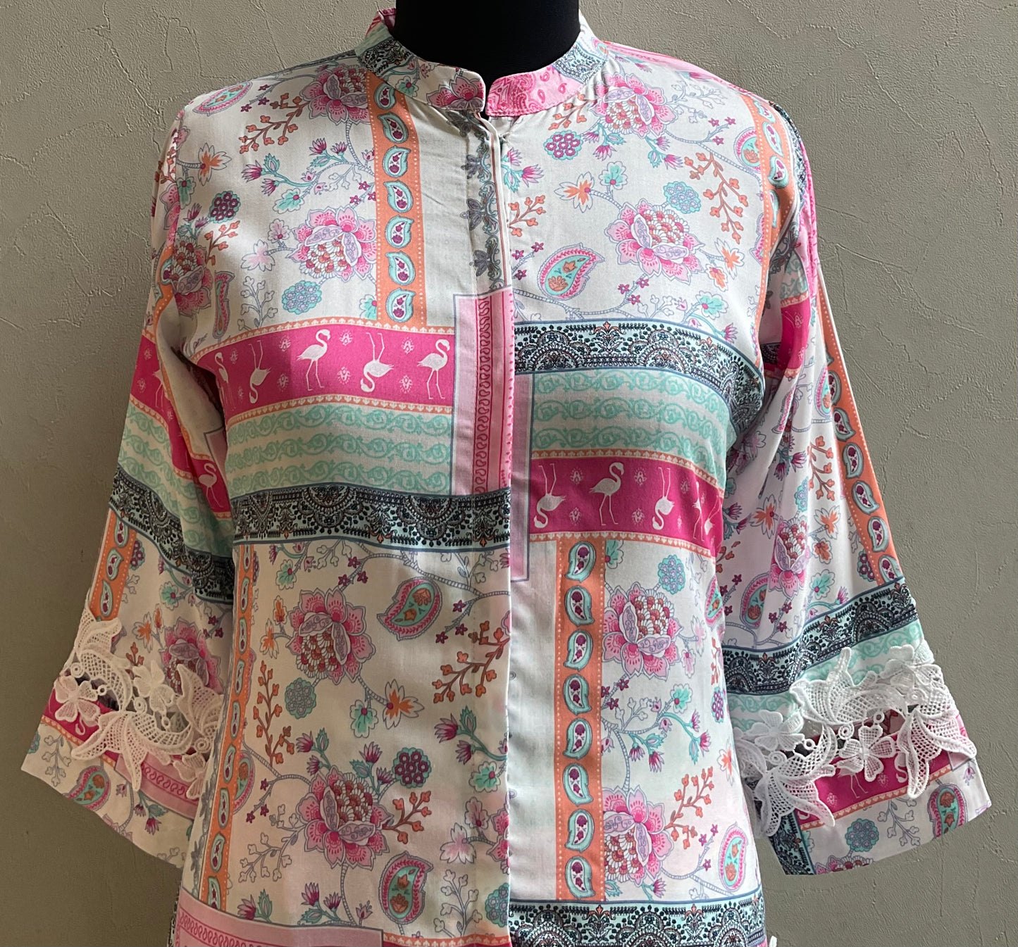 LIGHT PINK PRINTED LACED CO-ORD SET