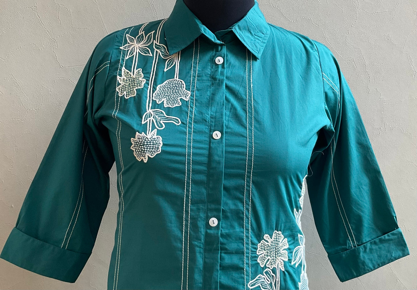 RAMA GREEN THREAD EMBROIDERED COORD SET