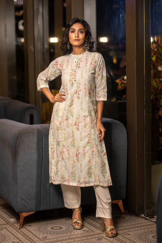 LIGHT GREEN FULL HAKOBA KURTA PANT