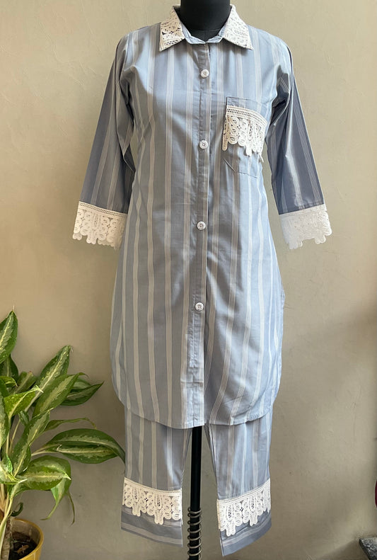 GREY LACED COORD SET