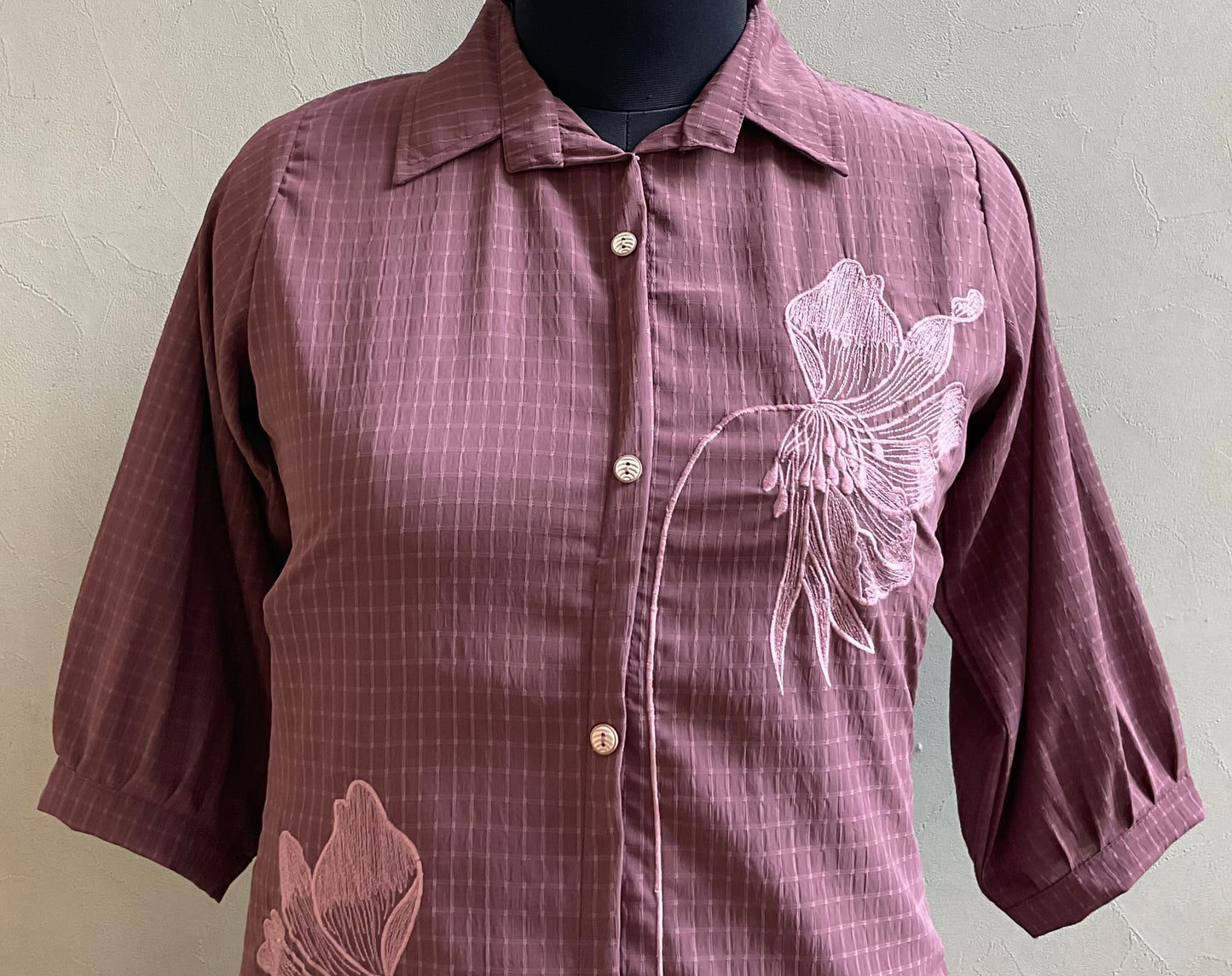 WINE THREAD EMBROIDERED COORD SET