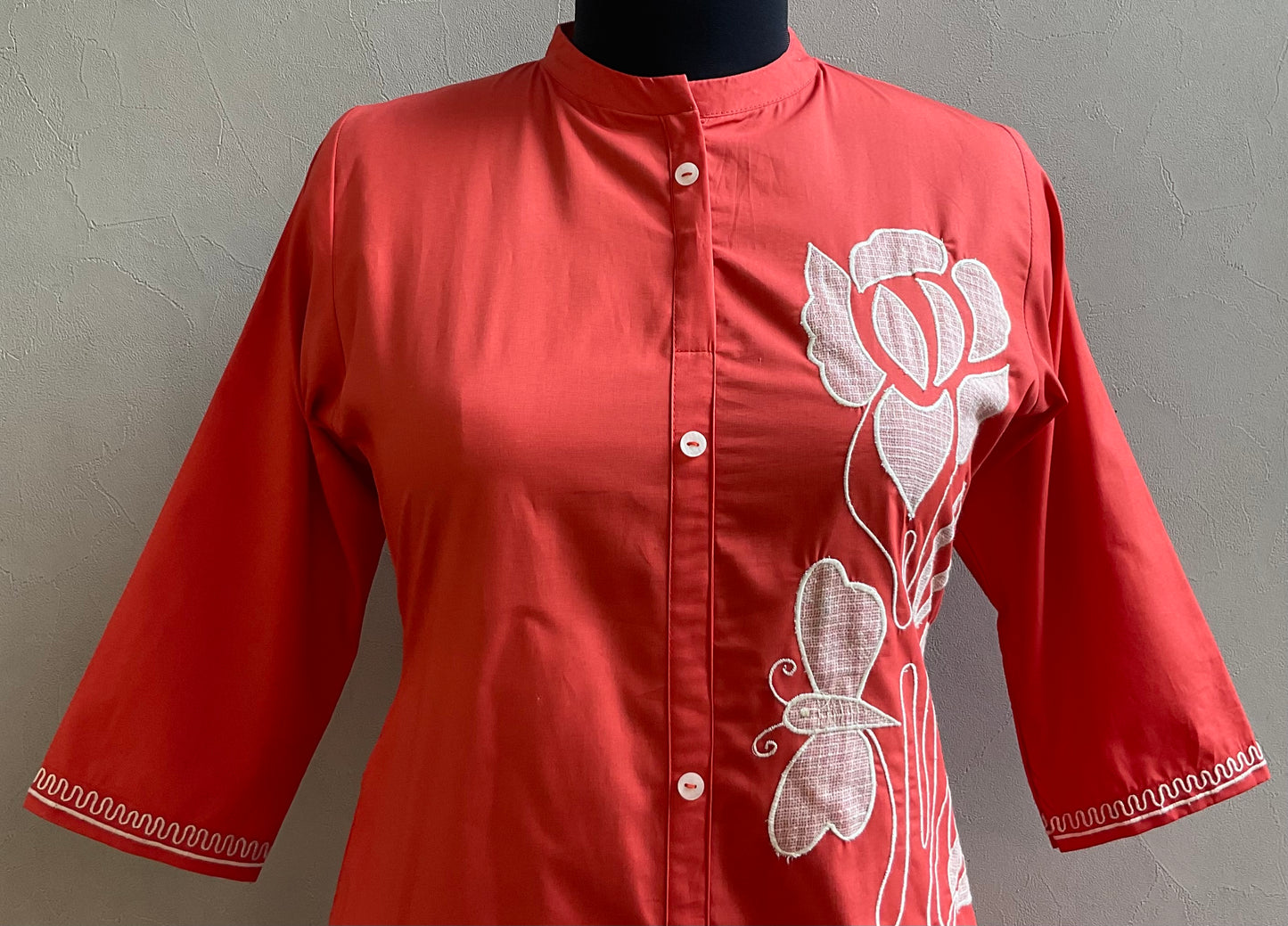 ORANGE APPLIQUE ALINE DRESS