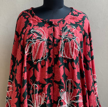 RUST BEADS DETAILING COORD SET WITH JACKET