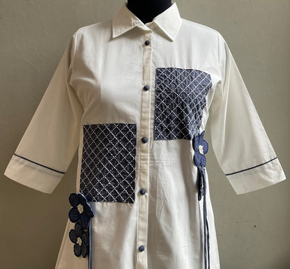 3D FLOWER DENIM COORD SET