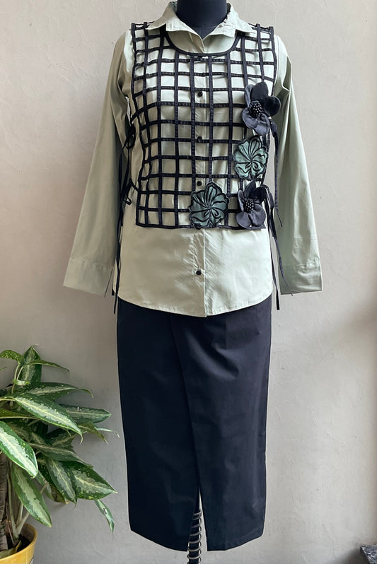 PISTA GREEN MESH JACKET COORD SET