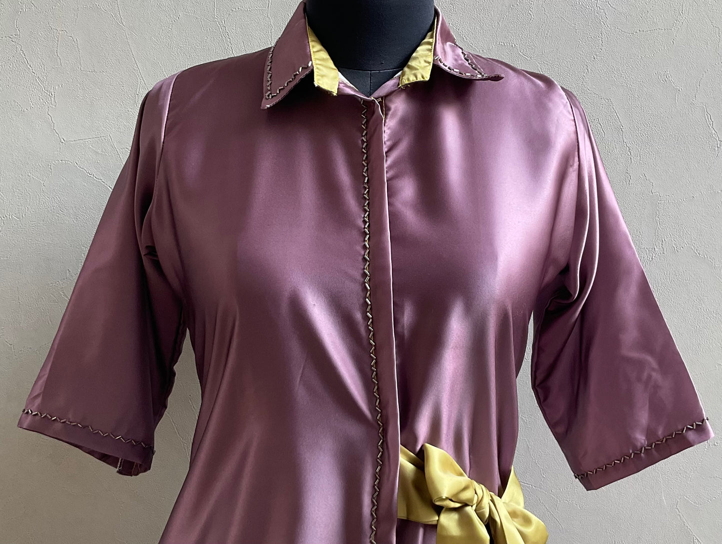 PURPULISH BROWN OMBRE SHADE CUTDANA EMBROIDRED ALINE DRESS