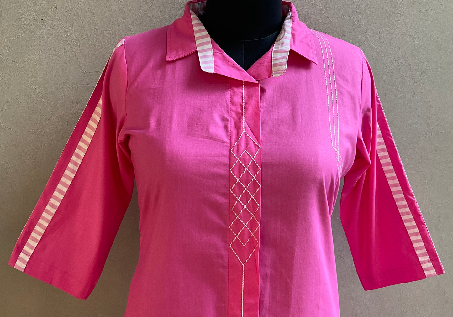 PINK ANCHORED ALINE DRESS