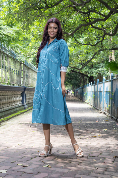 TEAL KATH ALINE DRESS