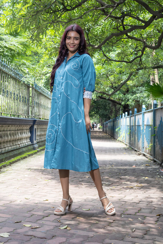 TEAL KATH ALINE DRESS