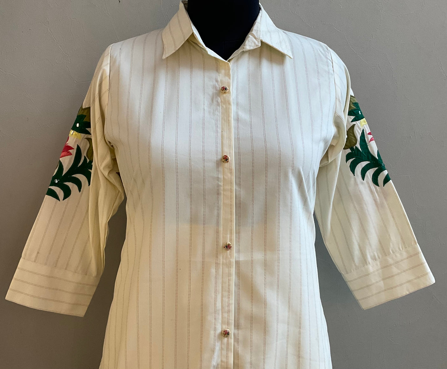 CREAM APPLIQUE WORKED CO-ORD SET