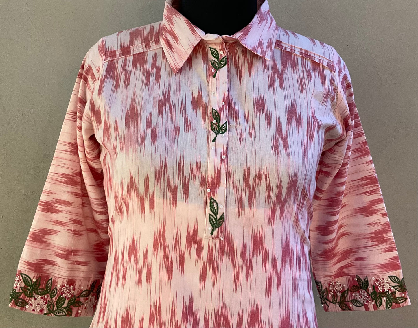 MARRON IKKAT EMBROIDERED COORD SET