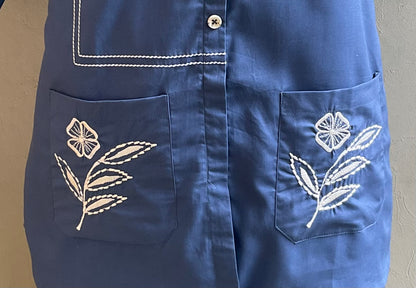 DENIM POCKET EMBROIIDERED CO-ORD SET