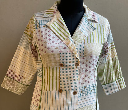 MULTI COLOR PRINTED BLAZER NECK KURTA PANT