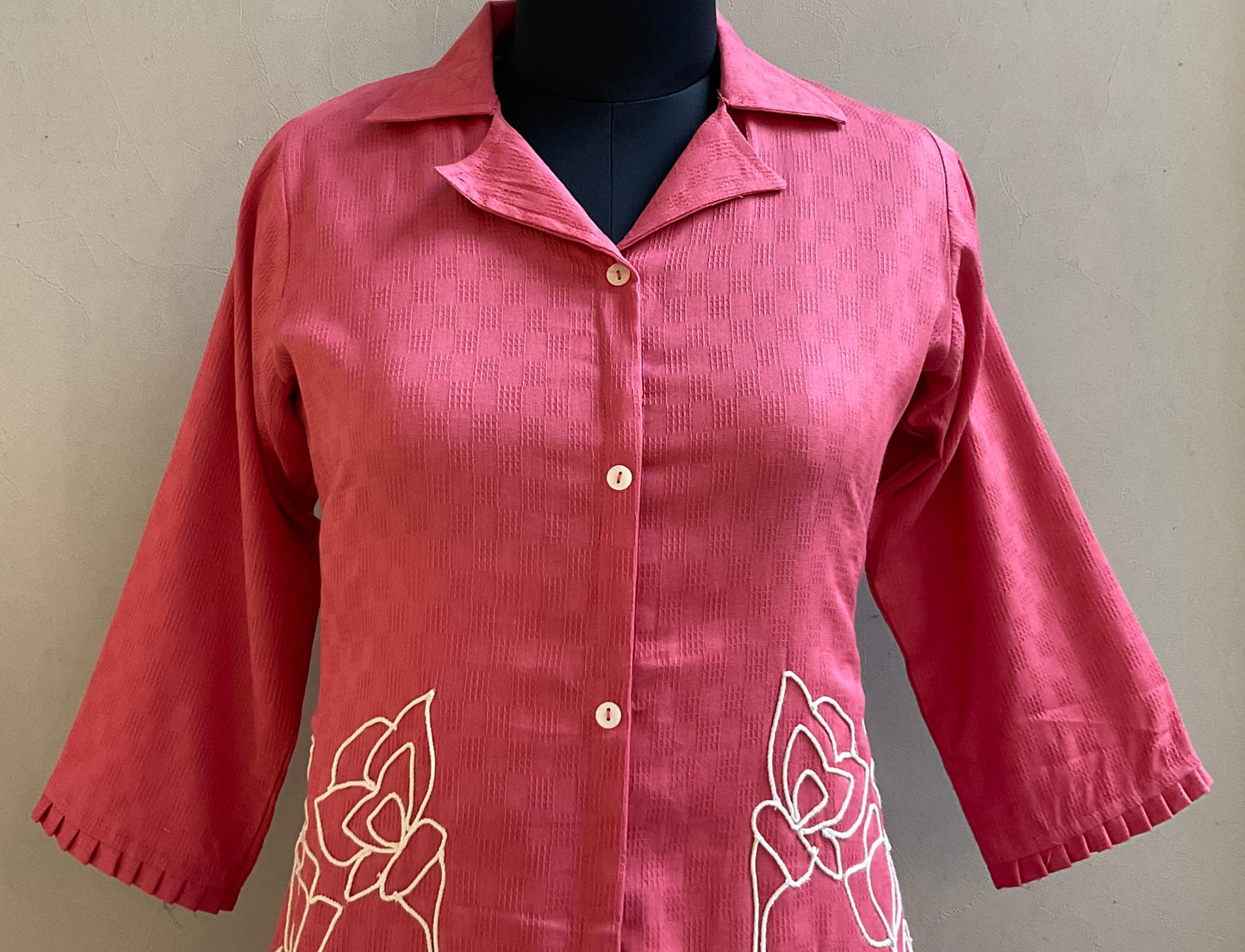 CARROT PINK DORI DETAILING COORD SET