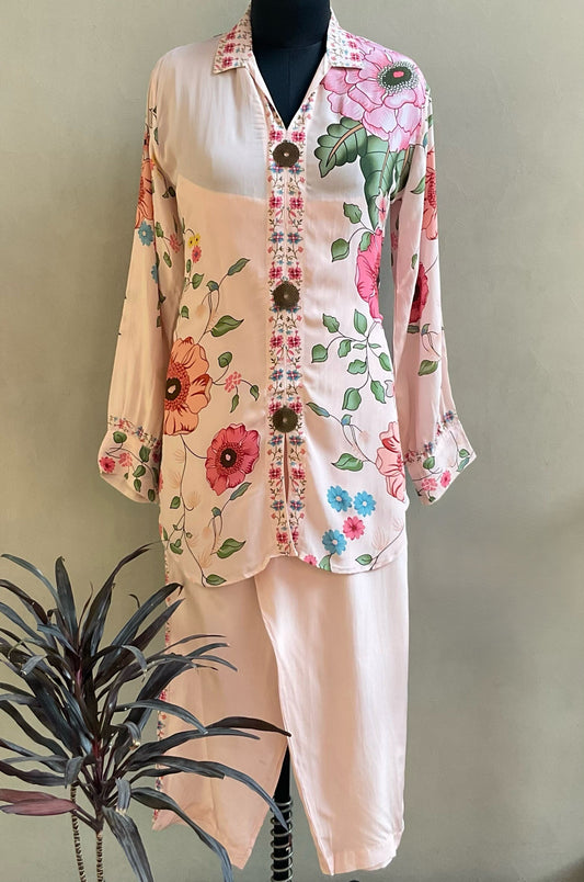 LIGHT PINK DIGITAL PRINTED COORD SET