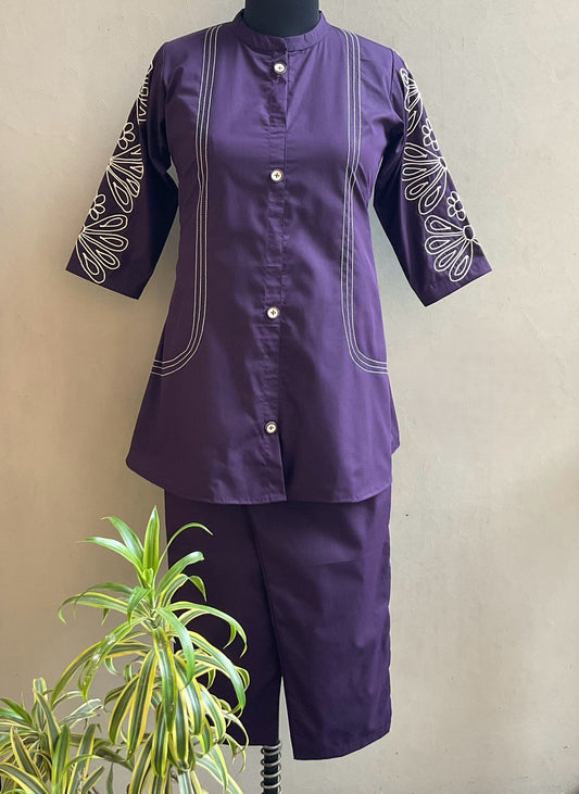 PURPLE DORI WORKED COORD SET
