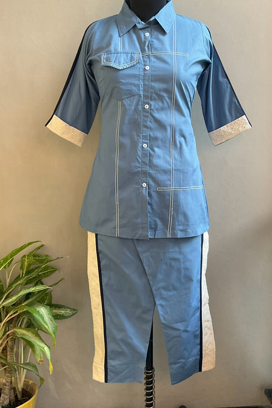 GREY POPLIN ANCHORED COORD SET