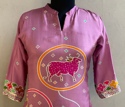 LIGHT MAUVE DIGITAL PRINTED KURTA PANT