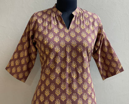 BROWN GOTA HIGHLIGHTED KURTI