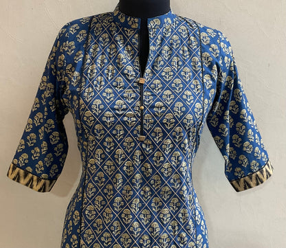 BLUE PRINTED STRAIGHT KURTA