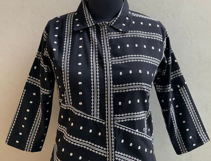 BLACK PRINTED TOP