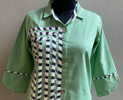 PISTA GREEN ZEBRA STRIP TOP