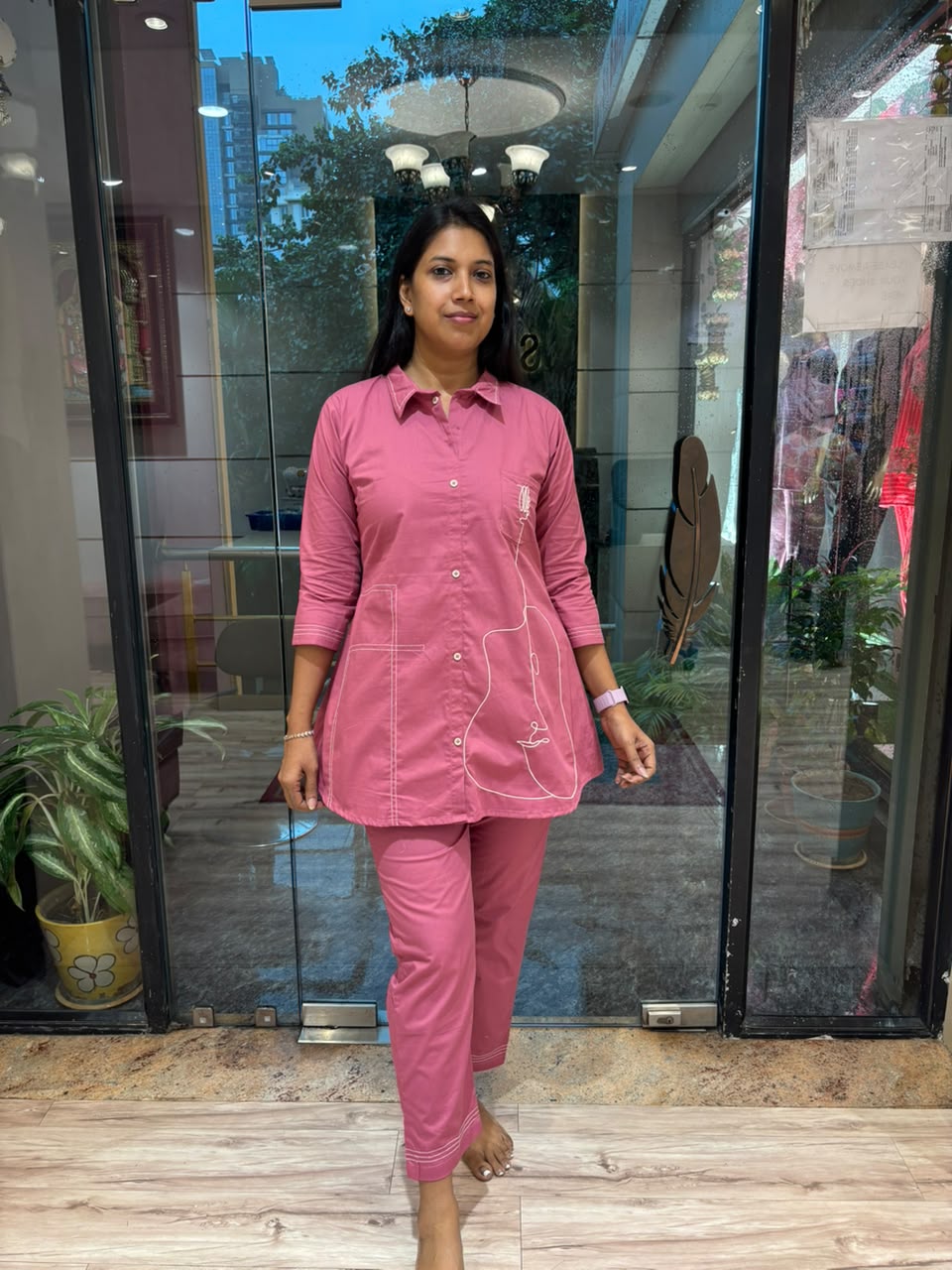 MAGENTA PINK DORI WORKED COORD SET