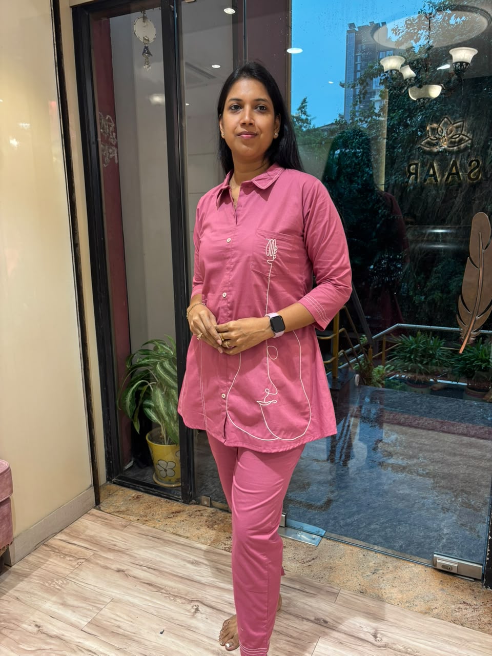 MAGENTA PINK DORI WORKED COORD SET