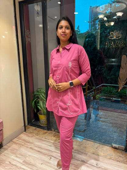 MAGENTA PINK DORI WORKED COORD SET