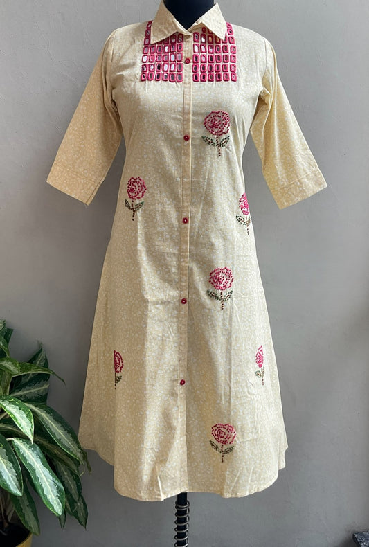 BUTTER YELLOW MIRRORS ALINE DRESS