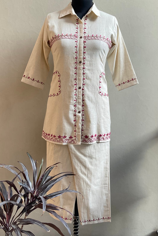 KORA HAND EMBROIDERED COORD SET